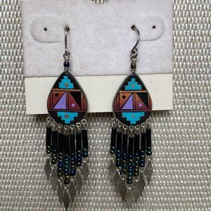 Aztec inspired dangle earrings